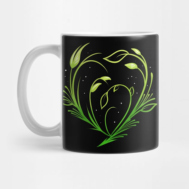 Green Plants Forming Heart - Vegetarian Go Vegan by SinBle